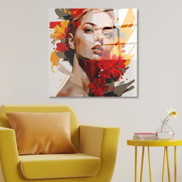 Wallity Cuadro Decorativo de Vidrio Templado Multicolor 50 x 50 cm